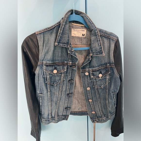 Rag & bone denim/leather jacket - Picture 2 of 2